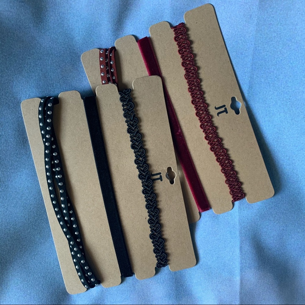 [NEW] Studded Choker Sets - Black & Burgundy